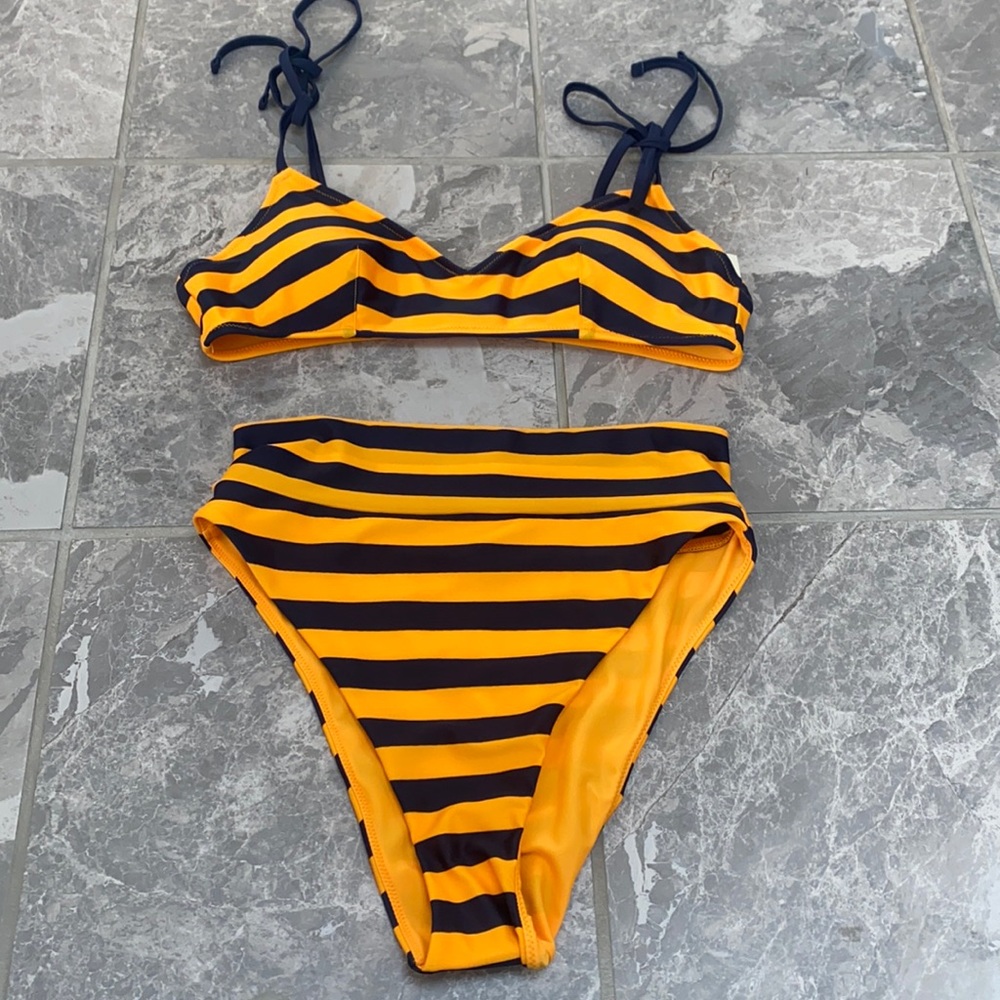 aerie stripped bikini set